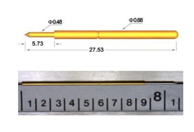 10p Φ0.0268" OAL 1.084" pogo spring test pin spear tip