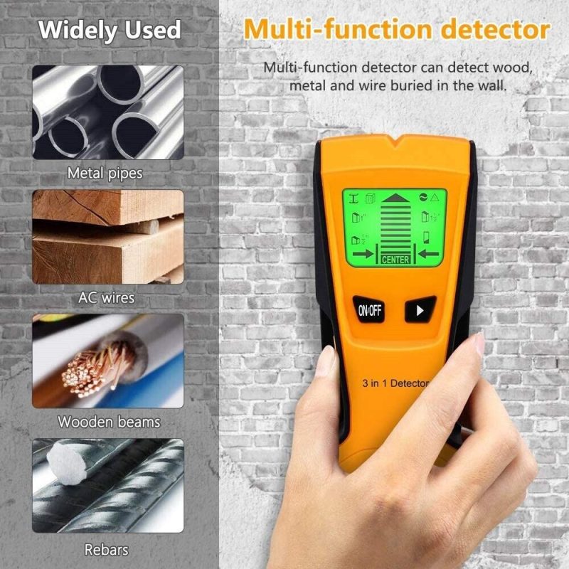 3 in 1 Digital Stud Finder Wood Metal Pipe Wire Wall Sensor Scanner LCD Detector