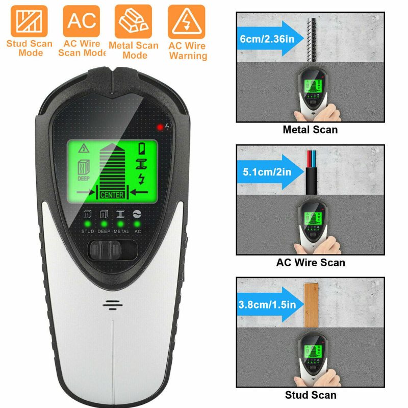 4 in 1 LCD Digital Stud Finder Wall Sensor Scanner Metal Wood AC Wire Detector