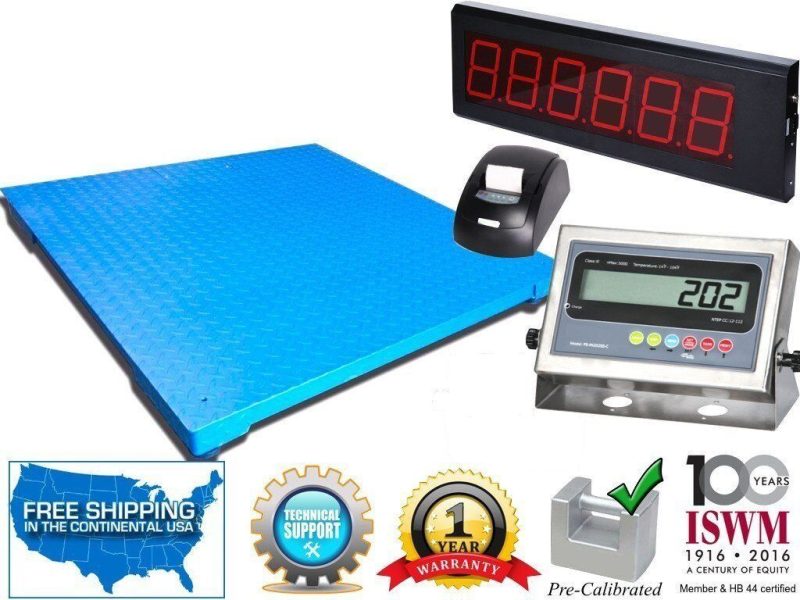 48" x 60" Industrial Floor Scale with Printer & Scoreboard l 5,000 lbs x 1 lb