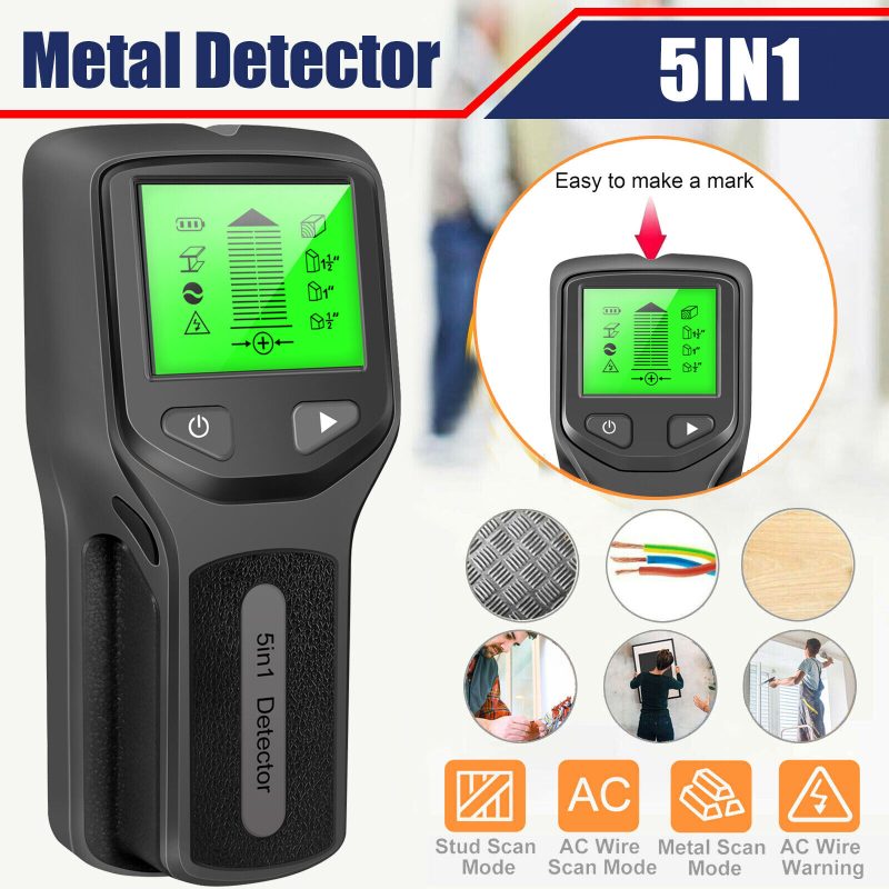 5 in 1 Digital Stud Finder Wood Metal Pipe Wall Sensor Scanner LCD Detector L4E8