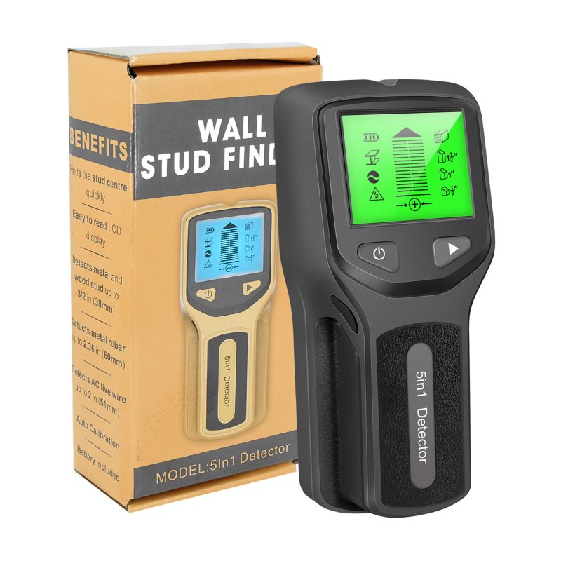 5 in 1 Digital Stud Finder Wood Metal Wire LCD Detector Wall Sensor Scanner K7J2