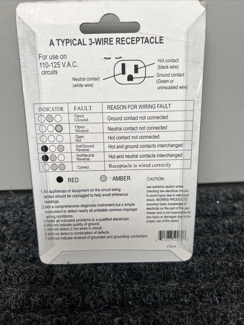 59080, 3 Wire Receptacle Tester