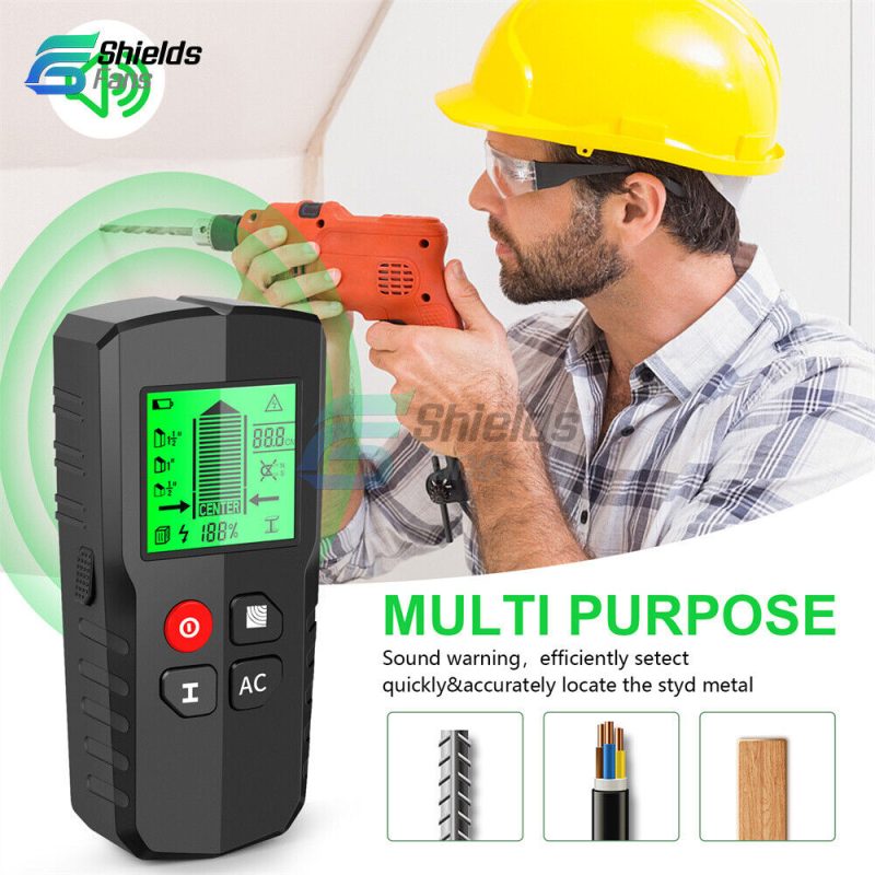 5in1 Stud Finder Wall Metal Detector Backlight AC Live Wire Scanner Wood Checker