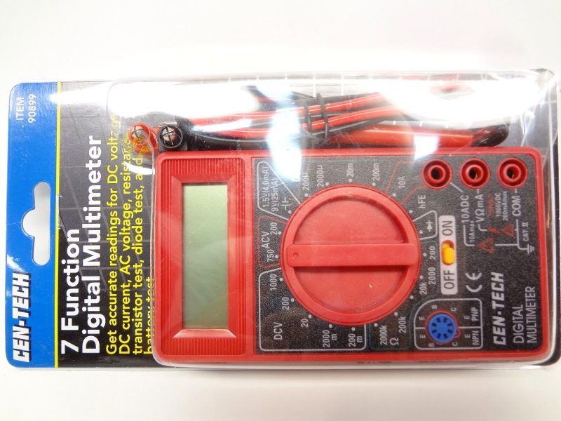 7 Function Digital Multimeter CenTech AC DC Current Volt Ohm VOM Meter Tester