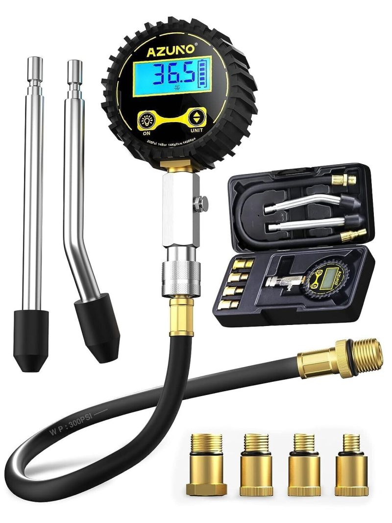 AZUNO Compression Tester Automotive, Digital Compression Gauge 200 PSI for Petro