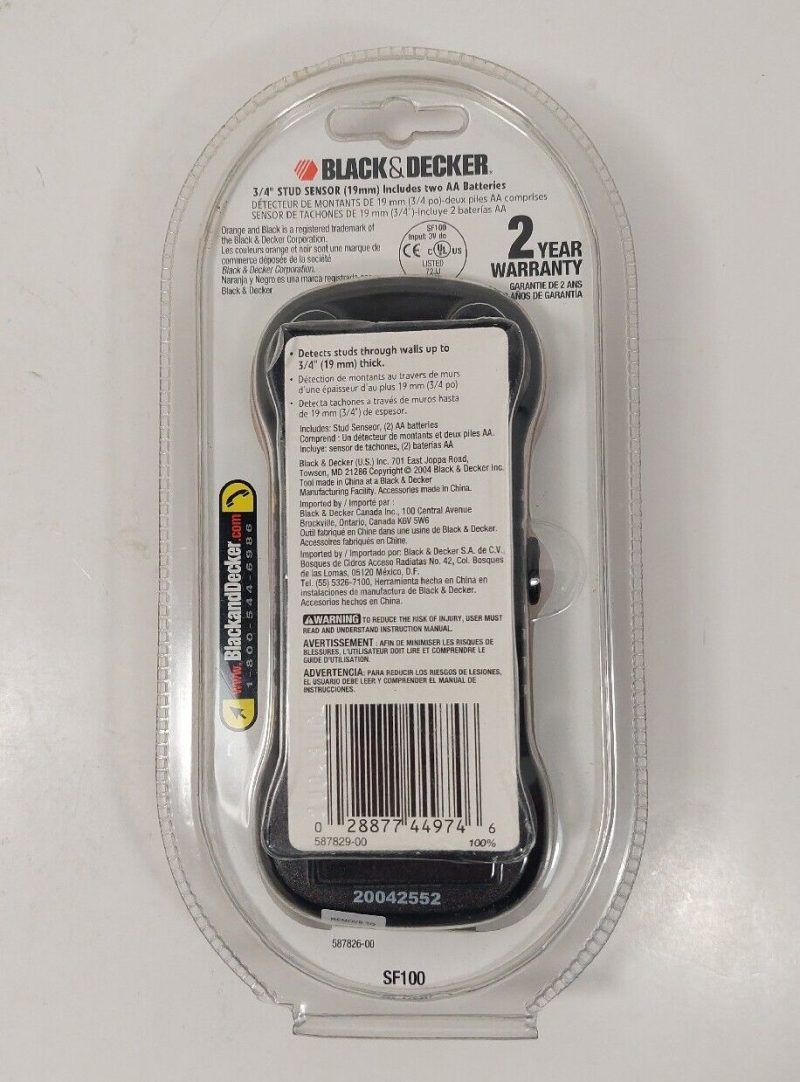 Black & Decker SF100 Stud & Metal Sensor LED Indicators 100% Factory Sealed NEW