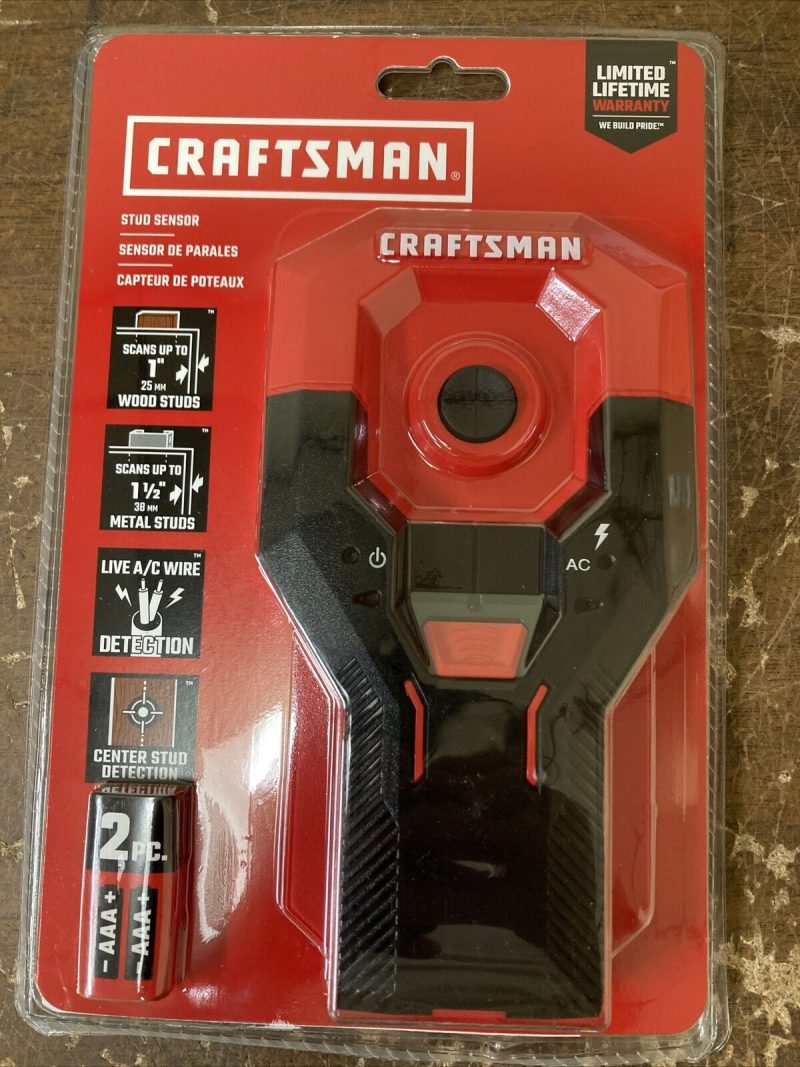 Craftsman Metal And Wood Stud Finder Sensor Tool, 0.75" Scan Depth, AC Detection