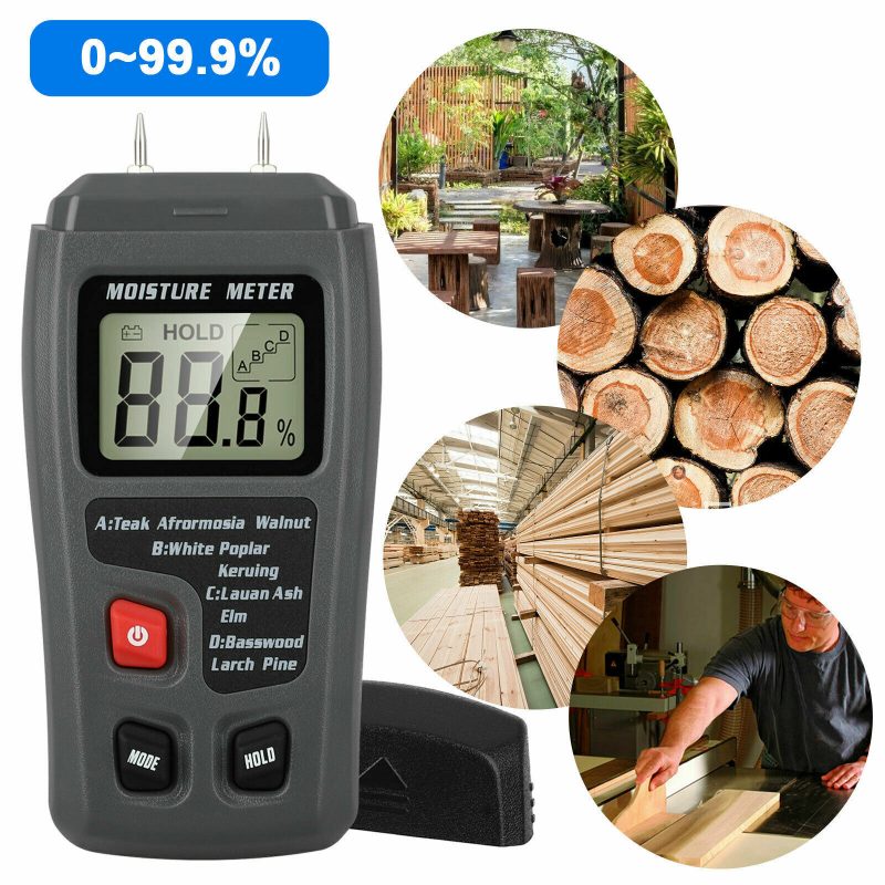 Digital LCD Wood Moisture Meter Detector Tester Wood Firewood Paper Cardboard