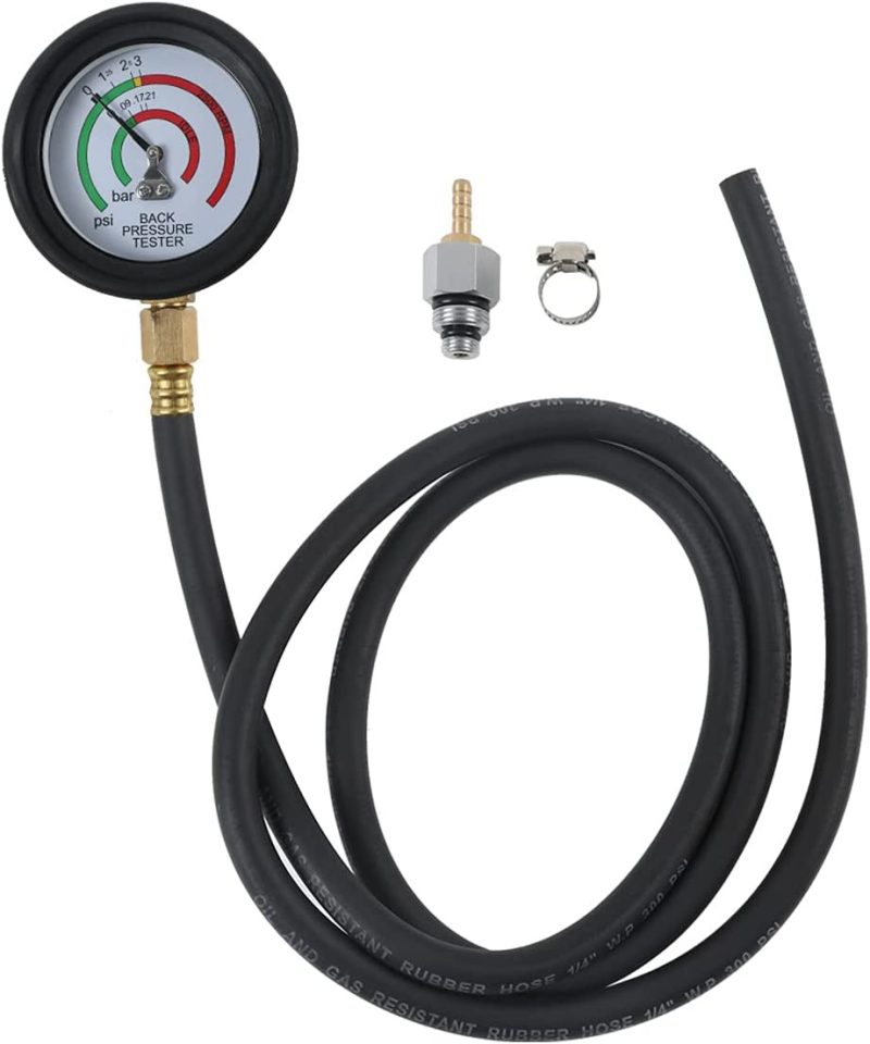 Exhaust Back Pressure Tester with 6-Foot Hose, Exhaust Back Pressure Gauge Kit,