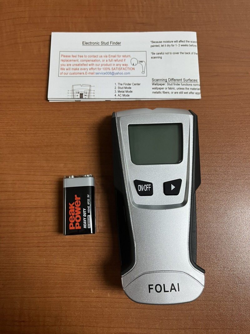 FOLAI Stud Finder Sensor Wall Scanner Digital LCD Display Sound Alarm