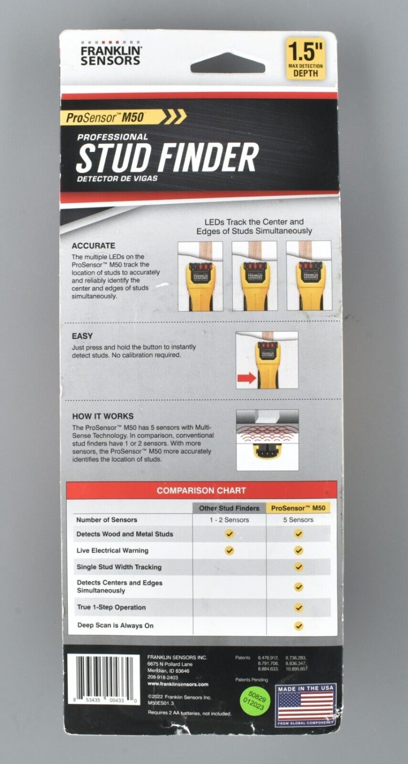 *FRANKLIN SENSORS ProSensor M50 Stud Finder