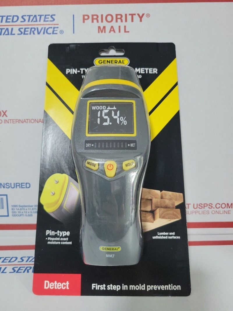 General Tools MM7 Pin-Type Digital Display Wood Drywall Moisture Detector Meter