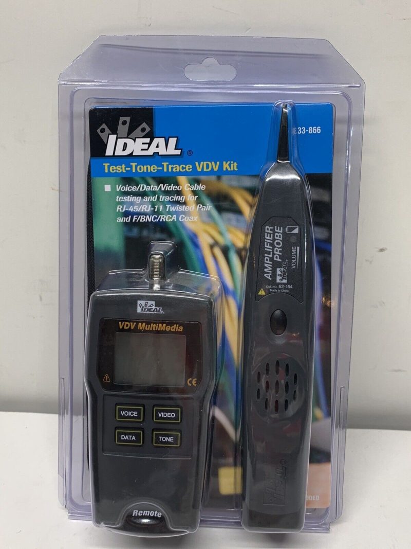 Ideal Test-Tone-Trace VDV Kit RJ45 RJ11 Coax Cable Tracing Tool Set with Leads