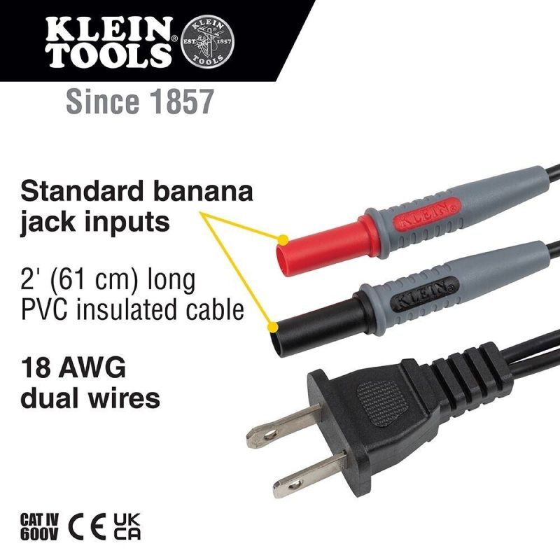 Klein Tools 69357 AC Plug to Banana Jacks