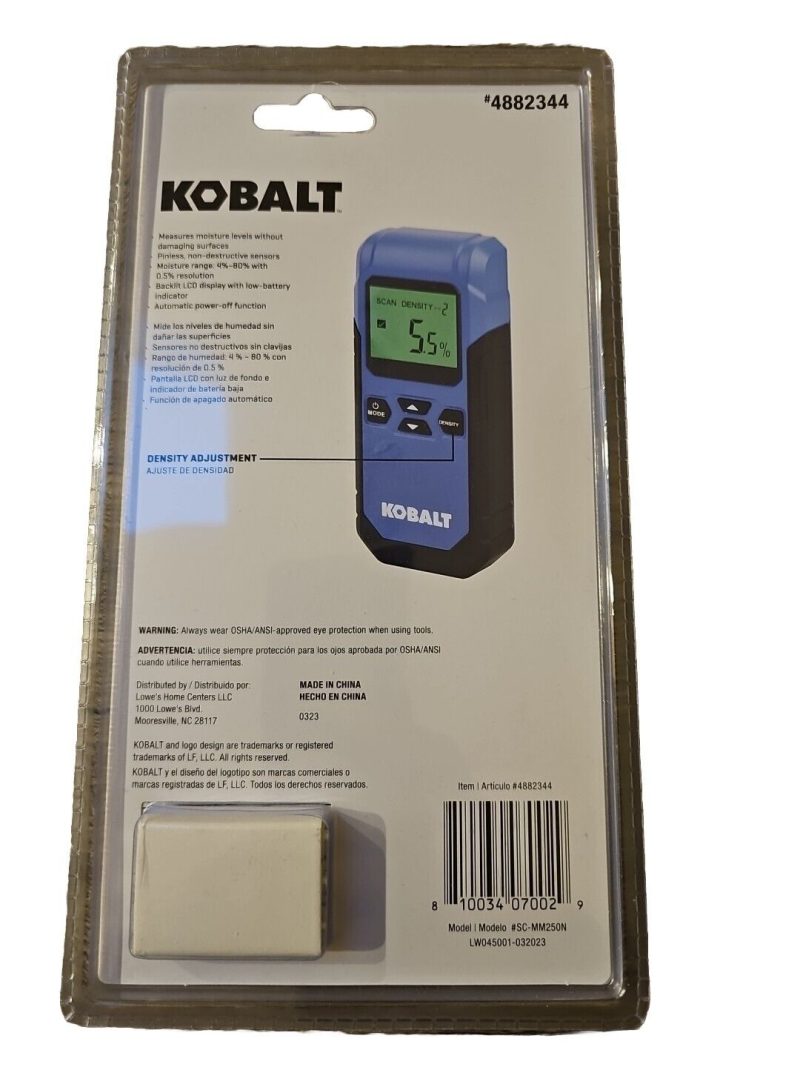 "New" Kobalt Pinless Digital Moisture Indicator Meter w/ LCD Display - SC-MM250N