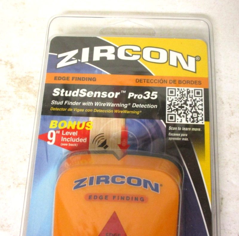 NEW Zircon StudSensor Pro35 Stud Finder w/WireWarning Detection Bonus 9" level