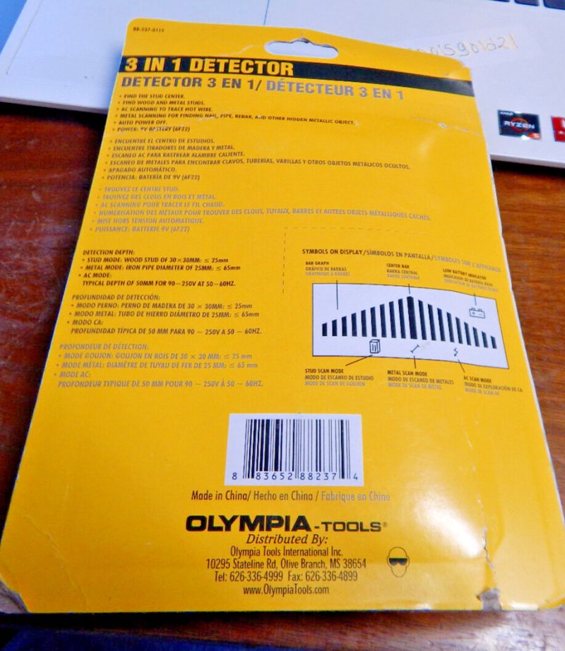 Olympia tools 3 in 1 Detector (stud finder) New Sealed