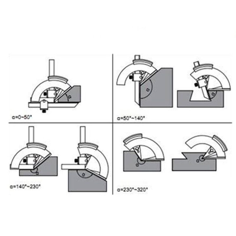 Precision Goniometer Woodworking Measuring Tool Protractor Multi-Ruler Angle