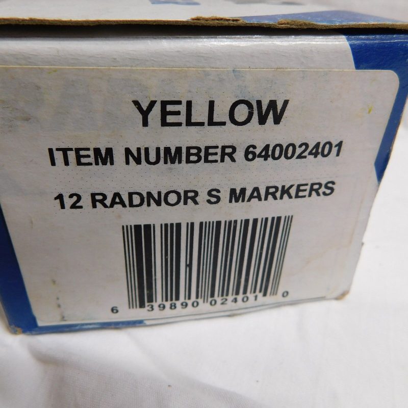 Radnor S Markers - Yellow #64002401 (Box of 12)