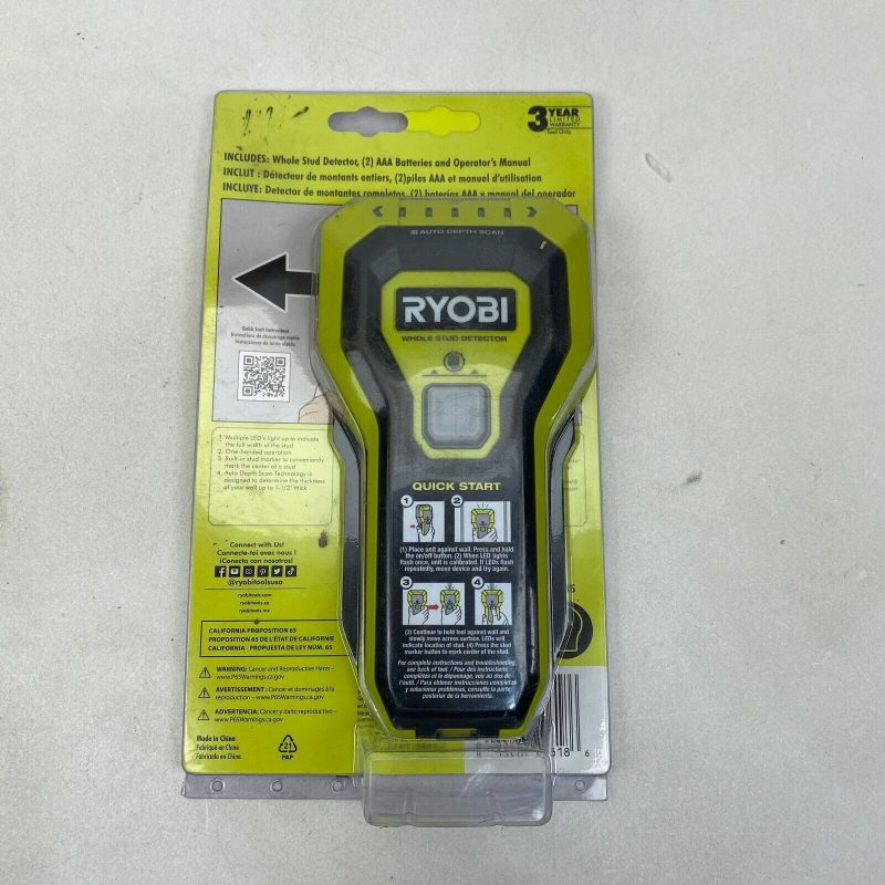 RYOBI ESF5002 Whole Stud Finder Auto Depth Scan Tech Hand-Held Multiple LED's