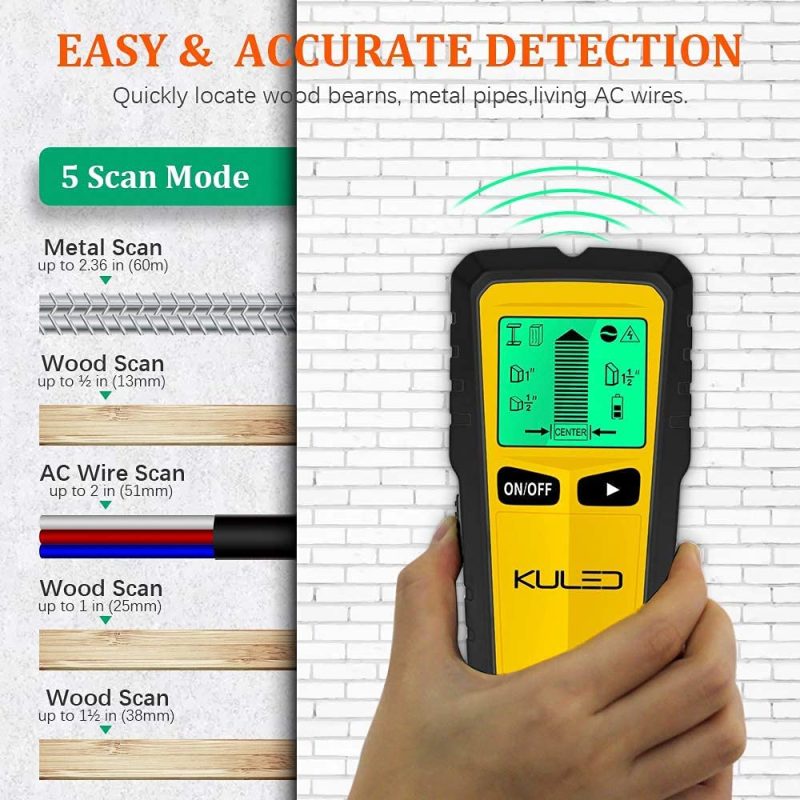 Sensor De Pared De Escaneo Múltiple Con Advertencia Sonido Madera Alambre Metal