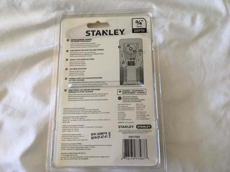 Stanley 3/4” 19 mm Depth Stud Sensor #5877