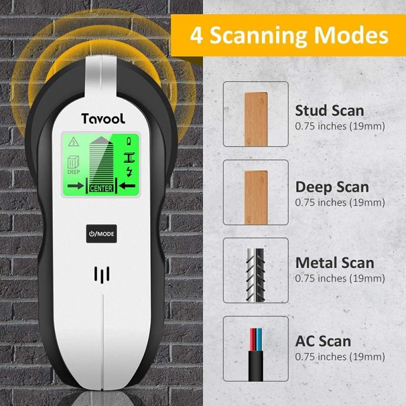 Stud Finder Sensor Wall Scanner - 4 in 1 Electronic Small Black Joist Detection