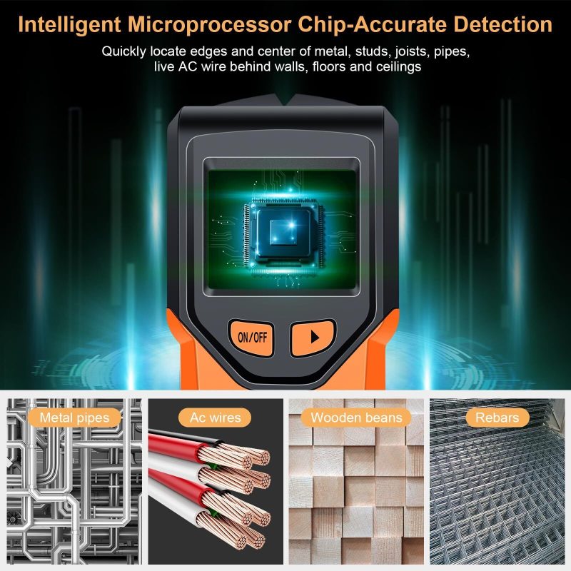 Stud Finder Wall Scanner - 5 in 1 Stud Detector with Intelligent Microprocess...