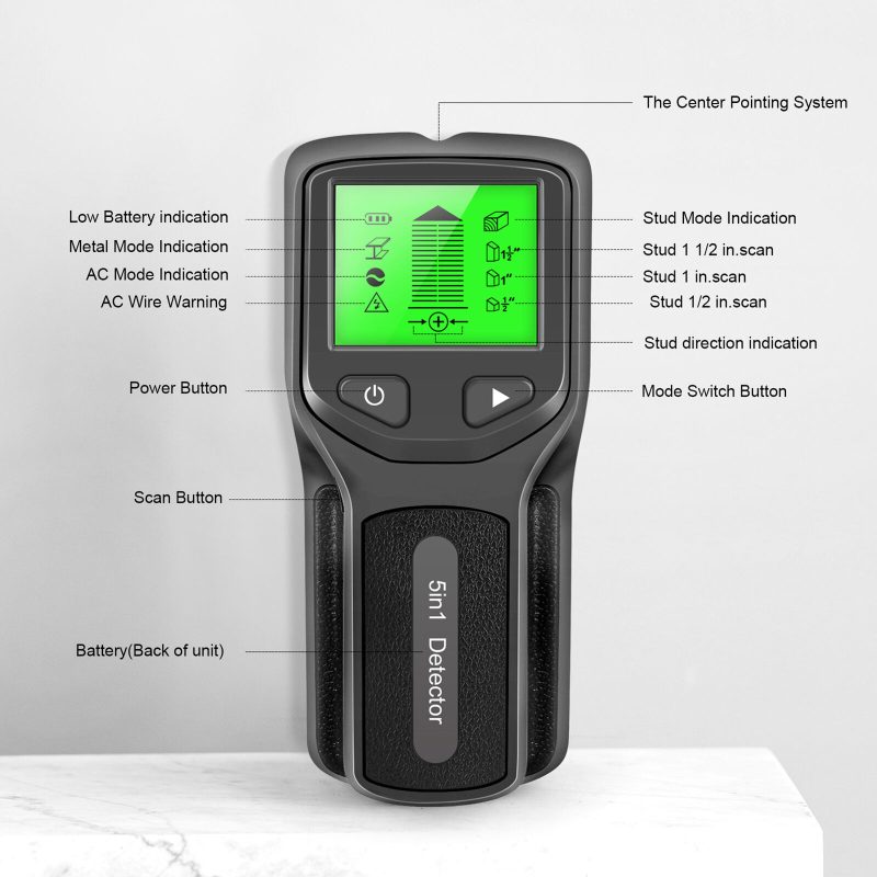 Wall Scanner 5 in 1 Precise Positioning Professional Durable Stud Finder Abs