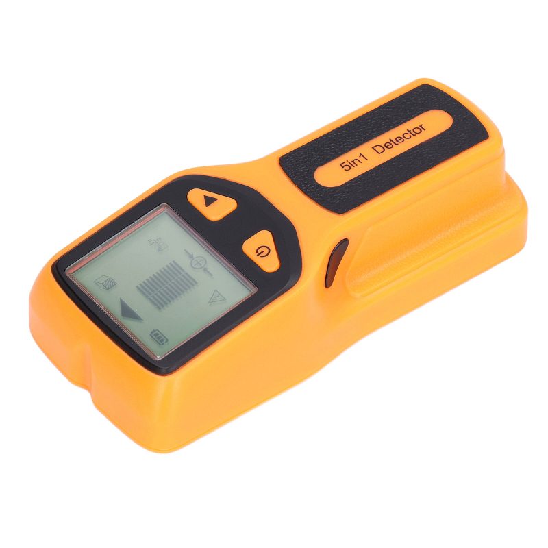 Yellow 5 In 1 Stud Finder Multifunctional Wall Scanner LCD Electronic Metal