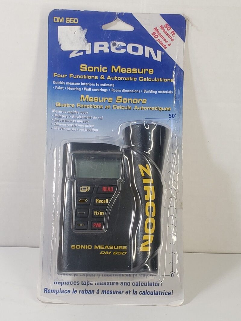 ZIRCON Sonic Measure Device DM S50L Sound Wave Measure Device Up to 50 Feet NIP