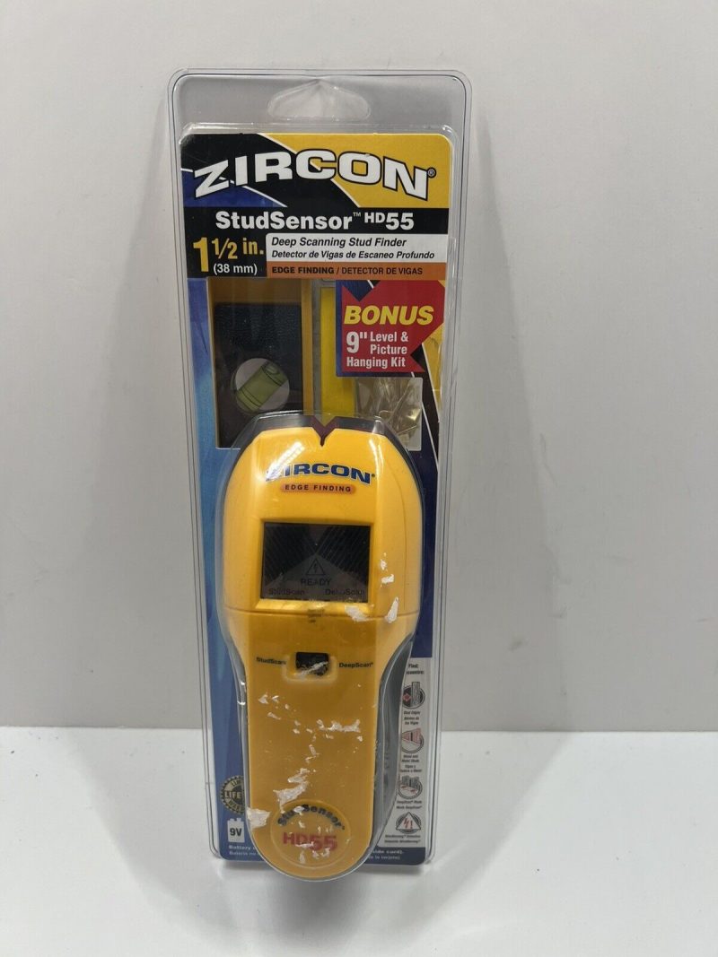 Zircon StudSensor HD55 Stud Finder Deep Scan Mode Wire Warning Detection Tool