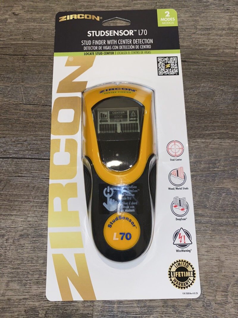 Zircon StudSensor L70 Stud Finder w/Center Detection 2 Modes 73038 (New)